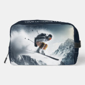 Individuelle Name Mountain Skier Waschbeutel (Rückseite)
