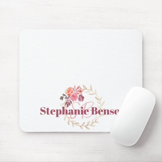 Individuelle Name Mousepad | Schöne Wasserfarbenfl (Mit Mouse)