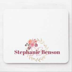 Individuelle Name Mousepad Schöne Wasserfarbenfl