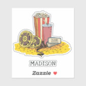 Individuelle Name Movie Buff Aufkleber (Blatt)