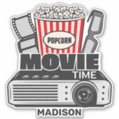 Individuelle Name Movie Time Aufkleber (Vorderseite)