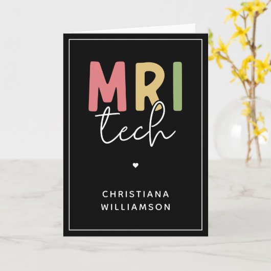 Individuelle Name MRI Tech | Geschenke von MRT-Tec Karte (Gelbe Blume)