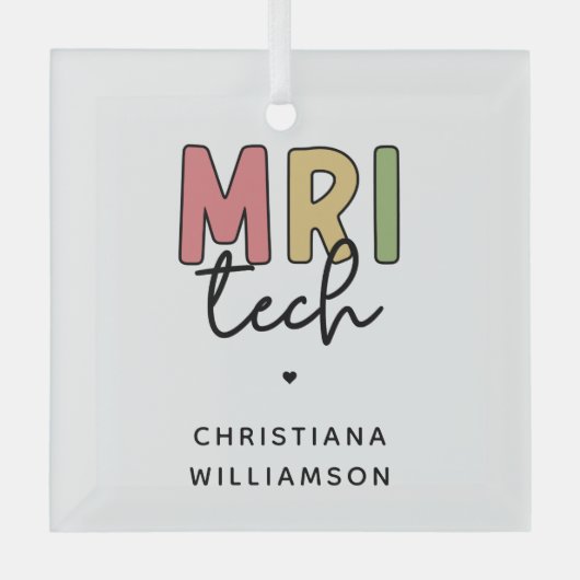 Individuelle Name MRI Tech | Geschenke von MRT-Tec Ornament Aus Glas (Vorderseite)