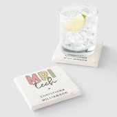 Individuelle Name MRI Tech | Geschenke von MRT-Tec Steinuntersetzer (Seitenansicht)