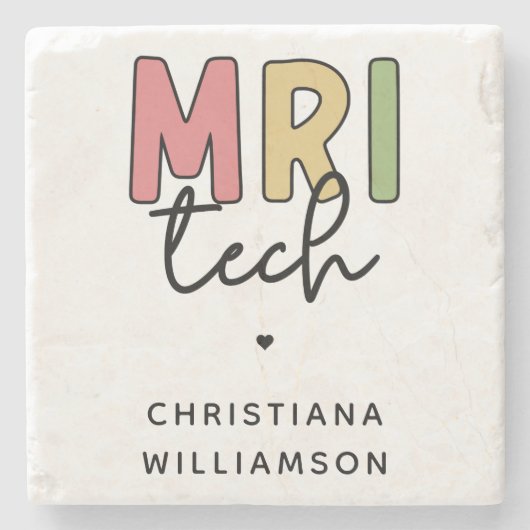 Individuelle Name MRI Tech | Geschenke von MRT-Tec Steinuntersetzer (Vorderseite)