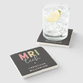 Individuelle Name MRI Tech | Geschenke von MRT-Tec Steinuntersetzer (Seitenansicht)