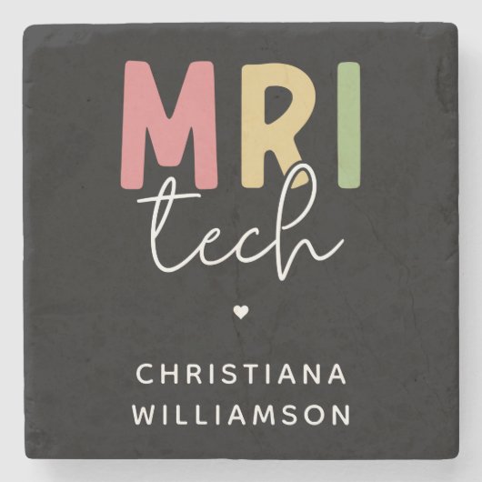 Individuelle Name MRI Tech | Geschenke von MRT-Tec Steinuntersetzer (Vorderseite)