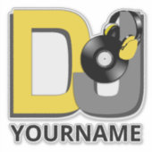 Individuelle Name Music DJ Aufkleber (Vorderseite)