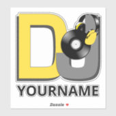 Individuelle Name Music DJ Aufkleber (Blatt)