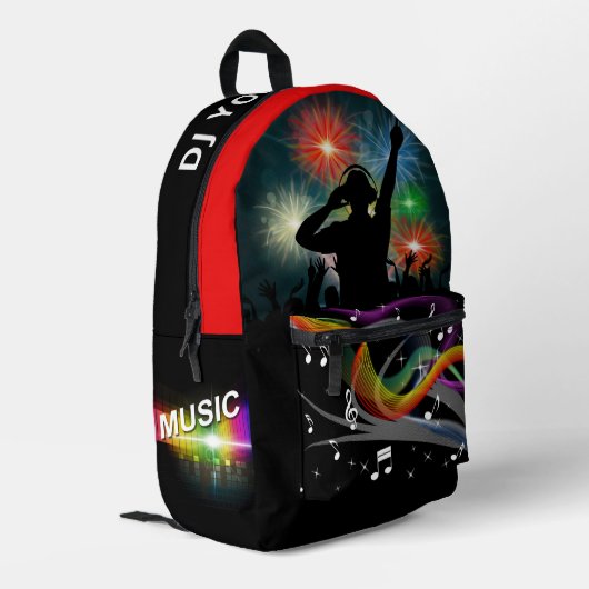 Individuelle Name Music DJ Bedruckter Rucksack (Rückseitige Ecke links)