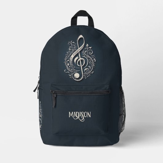 Individuelle Name Musical Clef Hinweis Bedruckter Rucksack (Vorderseite)