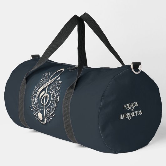 Individuelle Name Musical Clef Hinweis Duffle Bag (Linke Ecke)