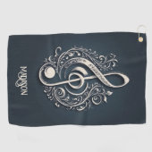Individuelle Name Musical Clef Hinweis Golfhandtuch (Horizontal)