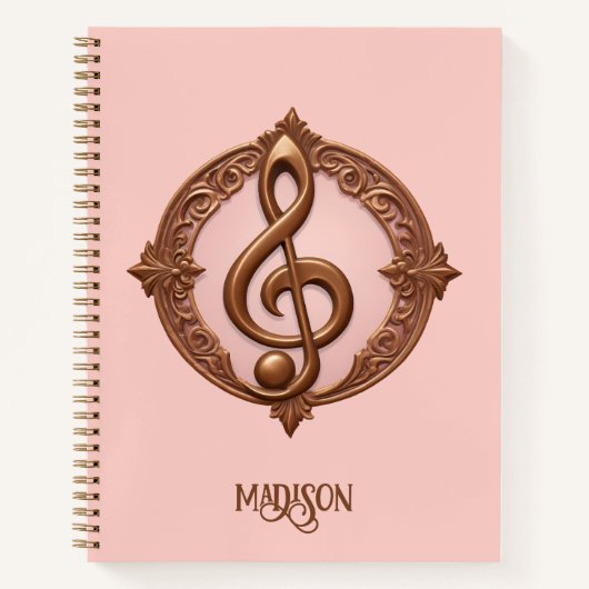 Individuelle Name Musical Clef Hinweis Notizblock (Vorderseite)