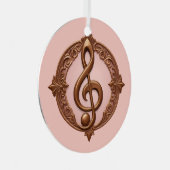 Individuelle Name Musical Clef Hinweis Ornament Aus Metall (Vorderseite Rechts)