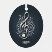 Individuelle Name Musical Clef Hinweis Ornament Aus Metall (Rückseite)