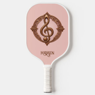 Individuelle Name Musical Clef Hinweis Pickleball Schläger