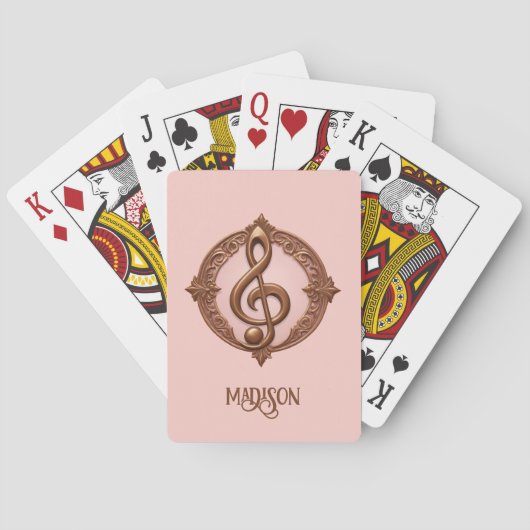Individuelle Name Musical Clef Hinweis Spielkarten (Rückseite)