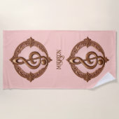 Individuelle Name Musical Clef Hinweis Strandtuch (Vorderseite)
