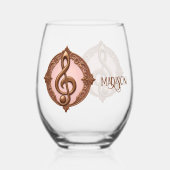 Individuelle Name Musical Clef Hinweis Weinglas Ohne Stiel (Vorderseite)