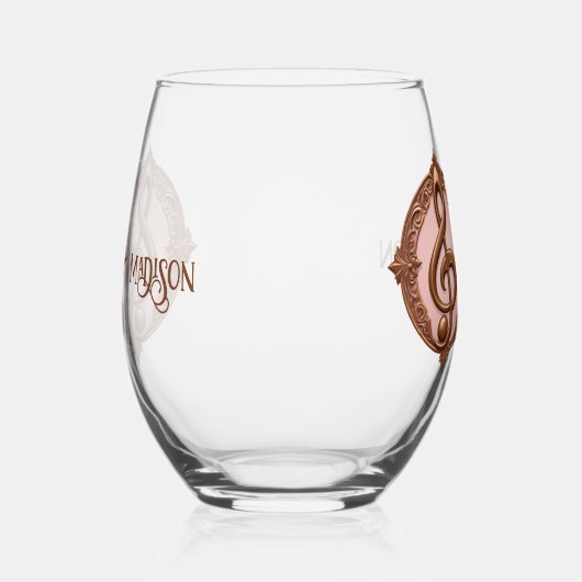 Individuelle Name Musical Clef Hinweis Weinglas Ohne Stiel (Links)