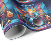 Individuelle Name Musikinstrumente Geschenkpapier (Rolleneckpunkt)