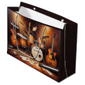 Individuelle Name Musikinstrumente Große Geschenktüte (Vorderseite Schrägansicht)