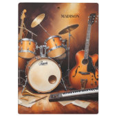 Individuelle Name Musikinstrumente Klemmbrett (Rückseite)