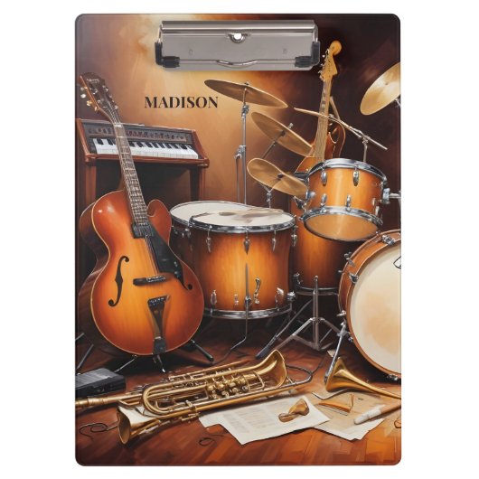 Individuelle Name Musikinstrumente Klemmbrett (Vorderseite)