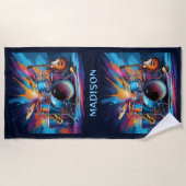 Individuelle Name Musikinstrumente Strandtuch (Vorderseite)