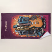 Individuelle Name Musikinstrumente Strandtuch (Vorderseite)