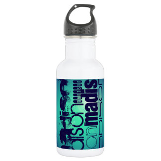 Individuelle Name Muster auf Aqua Blue Hintergrund Trinkflasche