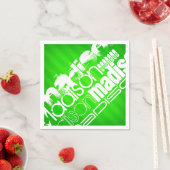 Individuelle Name Muster auf Neon Green Stripes Serviette (Beispiel)