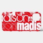 Individuelle Name Muster auf roten Diagonalstreife Case-Mate iPhone Hülle (Rückseite (Horizontal))