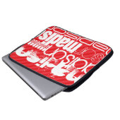 Individuelle Name Muster auf roten Diagonalstreife Laptopschutzhülle (Vorne Knopf)