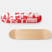 Individuelle Name Muster auf roten Diagonalstreife Skateboard (Horizontal)