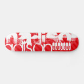 Individuelle Name Muster auf roten Diagonalstreife Skateboard (Horizontal)