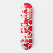 Individuelle Name Muster auf roten Diagonalstreife Skateboard (Vorderseite)