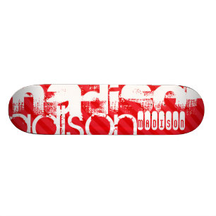 Individuelle Name Muster auf roten Diagonalstreife Skateboard