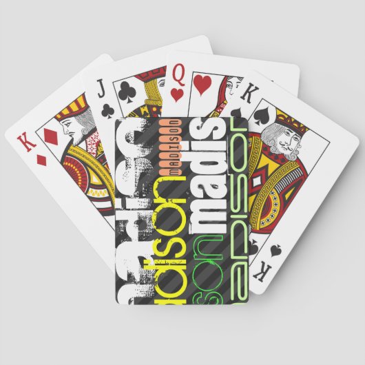 Individuelle Name Muster auf schwarzen und grauen Spielkarten (Rückseite)