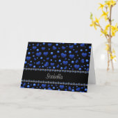Individuelle Name, Muster des blauen Herzens Glitz Karte (Gelbe Blume)