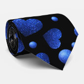 Individuelle Name, Muster des blauen Herzens Glitz Krawatte (Gerollt)