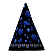 Individuelle Name, Muster des blauen Herzens Glitz Partyhütchen (Rechts)