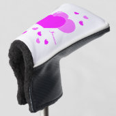 Individuelle Name-Muster Feminine rosafarbene Herz Golf Headcover (3/4 Vorderseite)