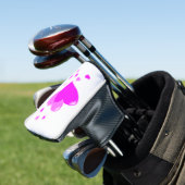 Individuelle Name-Muster Feminine rosafarbene Herz Golf Headcover (In Situ)