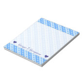 Individuelle Name + Muster für blaue Herzen und St Notizblock (Rotiert)