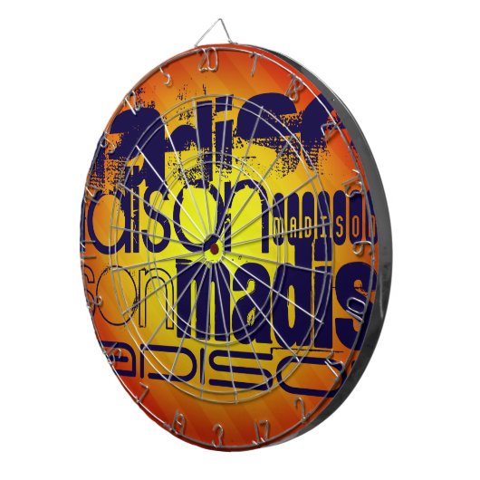 Individuelle Name Muster; Gelborange Hintergrund Dartscheibe (Vorderseite rechts)