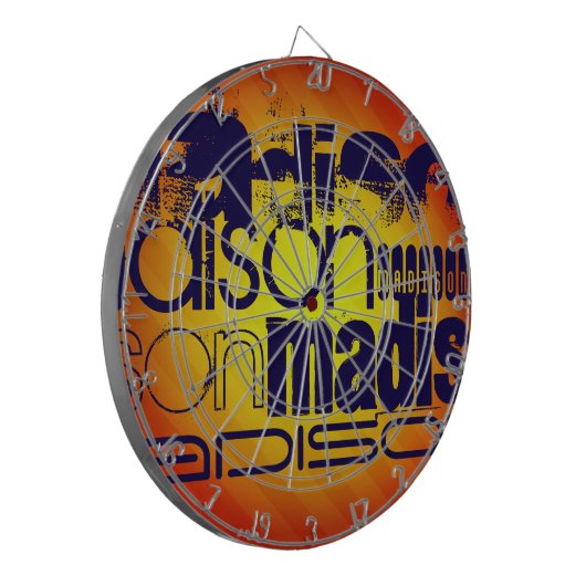 Individuelle Name Muster; Gelborange Hintergrund Dartscheibe (Vorderseite Links)