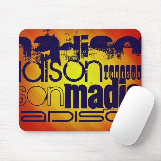Individuelle Name Muster; Gelborange Hintergrund Mousepad (Mit Mouse)