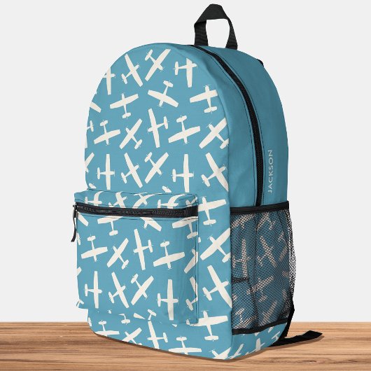Individuelle Name Muster Retro Blau Bedruckter Rucksack
